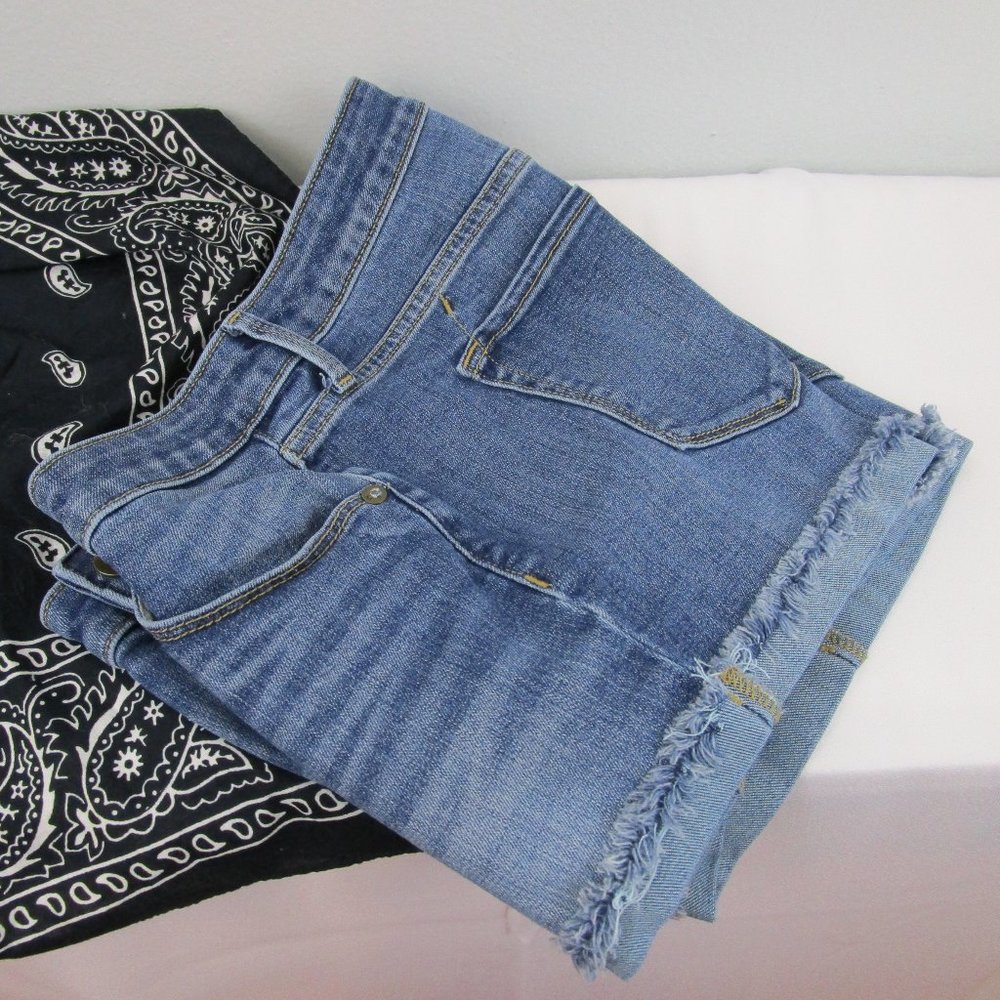 Mossimo Frayed Hem Super Stretch Denim Shorts - Picture 4 of 11
